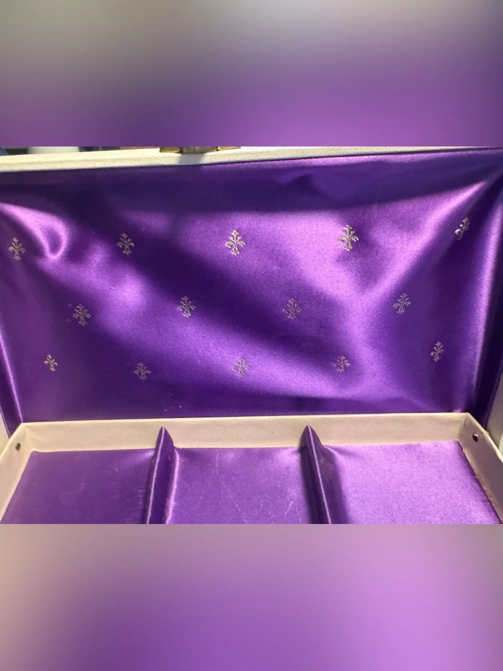 Vintage Purple Lined Jewelry Organizer Box